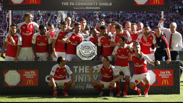 Arsenal celebrate their 14th Community Shield success
