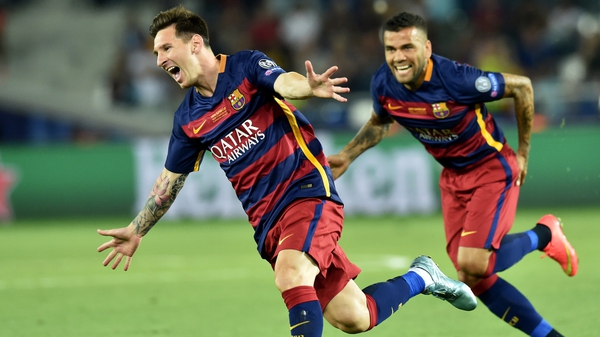 Lionel Messi celebrates scoring another stunning goal for Barcelona
