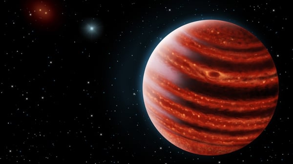 An artist's impression of the new planet in near infrared light shows the hot layers deep in the atmosphere (Pic: SETI Institute/Science)