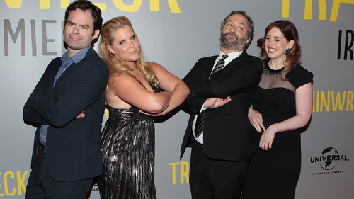 Bill Hader, Amy Schumer, Judd Apatow and Vanessa Bayer at the Trainwreck premiere in Dublin