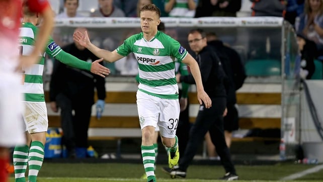 Damien Duff in action for Shamrock Rovers