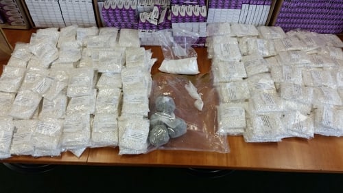 The seized drugs have a combined estimated street value of €886,000