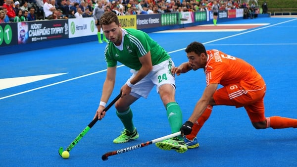 Ireland's Kyle Good shields the ball at Queen Elizabeth Olympic Park