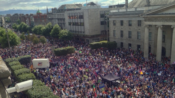 Thousands of people gathered on O'Connell Street