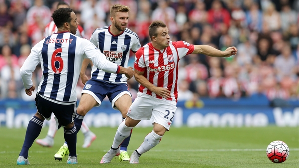 Stoke's Xherdan Shaqiri turns Joleon Lescott