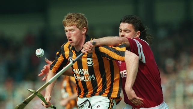John Power of Kilkenny is tackled by Galway's Gerry McInerney