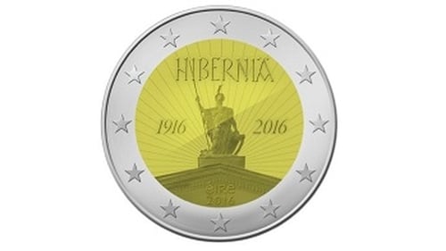 The winning designs feature depictions of the statue of Hibernia