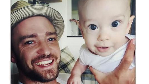 Justin Timberlake and son Silas, image via Twitter