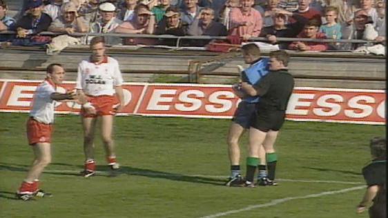 Charlie Redmond is restrained during 1995 All Ireland Football Final