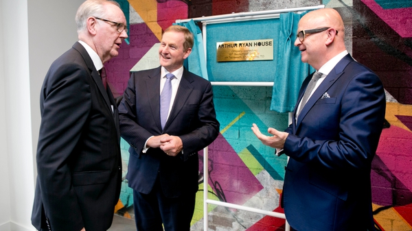 Taoiseach Enda Kenny, Paul Marchant, CEO and Arthur Ryan, Chairman of Primark at the opening of its new redeveloped headquarters