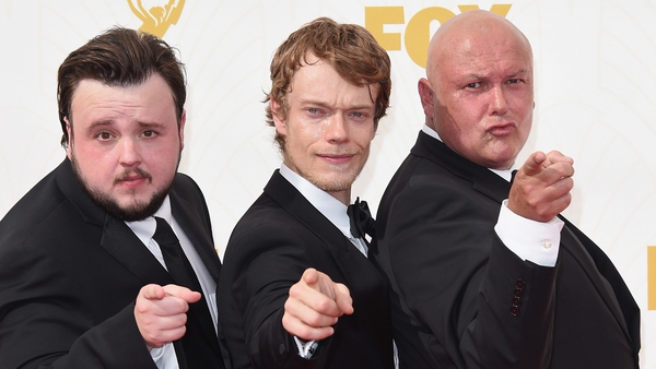 John Bradley, Alfie Allen and Conleth Hill arrive on the very hot Emmys red carpet