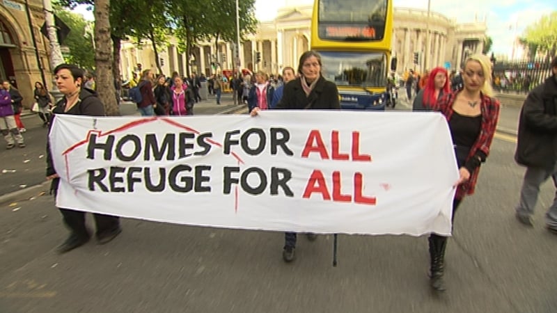 Protest In Dublin Over Homelessness Issue