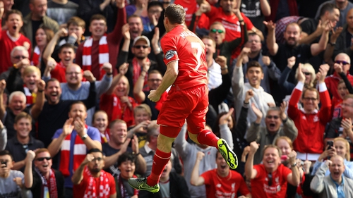 James Milner scoring recently for Liverpool