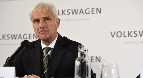 Volkswagen CEO Matthias Mueller is on his first visit to the US since the scandal broke