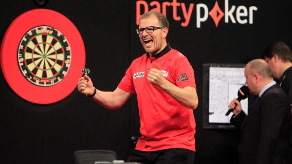 Mark Webster was an impressive 3-0 winner over double world champion Adrian Lewis (pic: Lawrence Lustig/PDC)