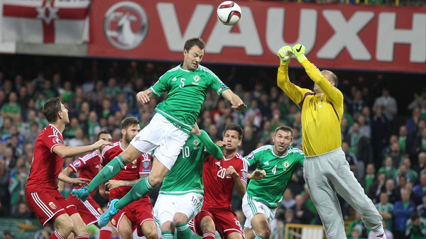 Jonny Evans rises highest against Hungary