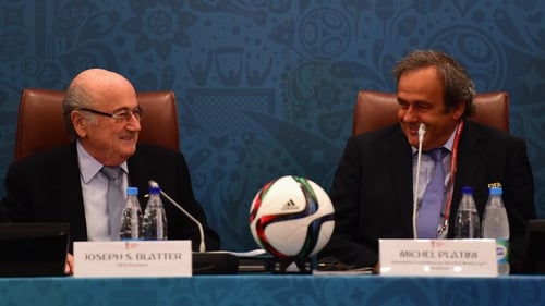 Sepp Blatter (L) and Michel Platini