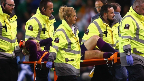 Shay Given was stretchered off the field during Ireland's 1-0 qualifier victory over Germany