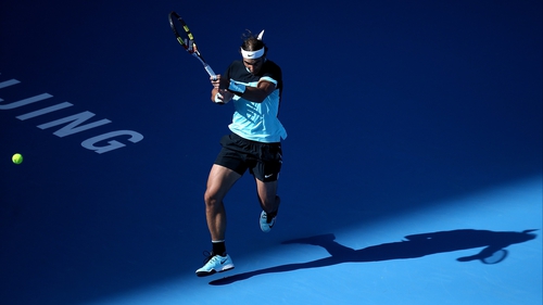 Rafael Nadal in action in Beijing on his way to the final