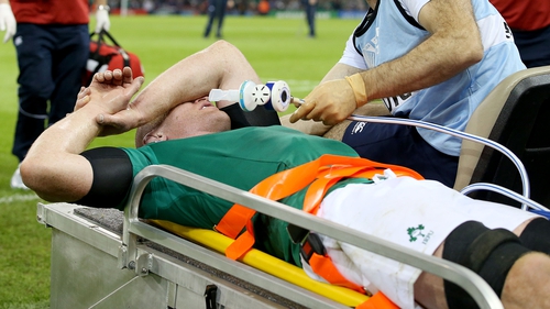 Paul O'Connell sustained an injury just before half-time against France