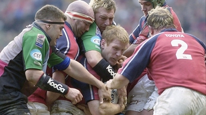 The Limerick man feels the squeeze against Harlequins in the Heineken Cup in January 2005