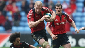 The lock forward bursts through in the Heineken Cup against Saracens in 2007