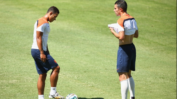 Depay and Van Persie together at training last last year's World Cup