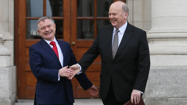 Brendan Howlin and Michael Noonan limber up for their speeches