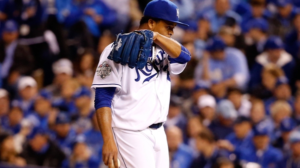 Volquez left the stadium after being taken out of the game and did not speak to reporters
