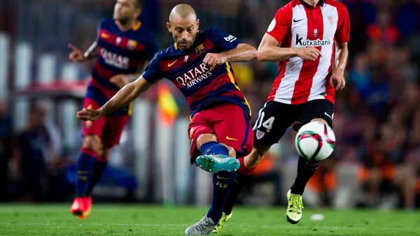Javier Mascherano saw red with seven minutes to go in the win over Eibar on Sunday