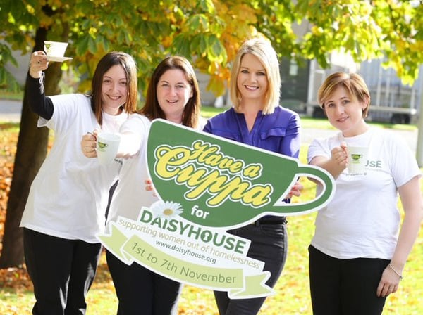 Claire Byrne with some of the Daisyhouse team including CEO Orla Gilroy (second left)