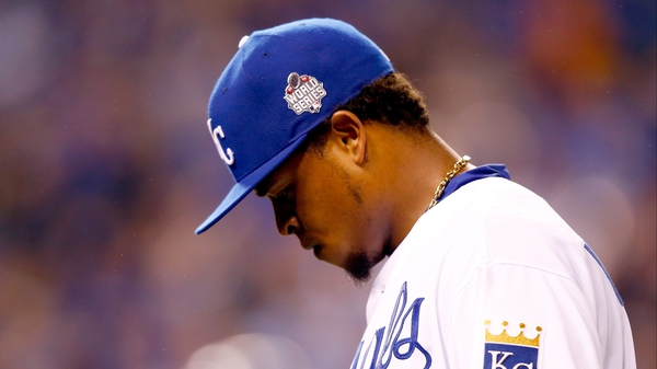 Edinson Volquez pitched in baseball's World Series Game One unaware that his father had died