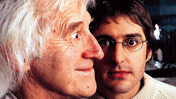 Theroux (right) spent three months filming Savile (left) in 1999 for the original programme and questioned him about longstanding rumours that he was a paedophile, with the former Jim'll Fix It presenter dismissing the allegations Picture: BBC