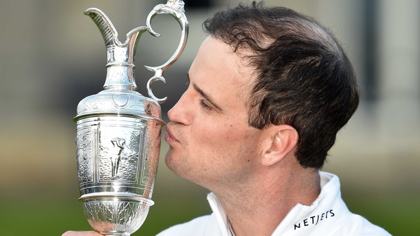 Zach Johnson with the Claret Jug after his Open triumph in July