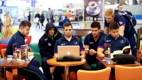 Connacht players at Moscow Airport
