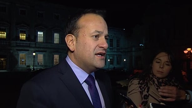 Minister Varadkar speaking outside the Dáil