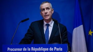 Paris Prosecutor Francois Molins speaking at a press conference at the Paris Court House