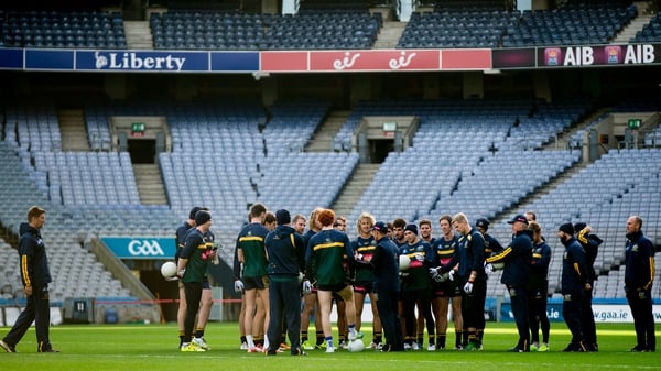 Alastair Clarkson talks to his squad in Croke Park on Wednesday