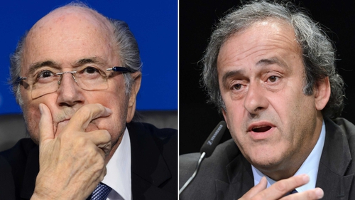 Sepp Blatter (L) and Michel Platini
