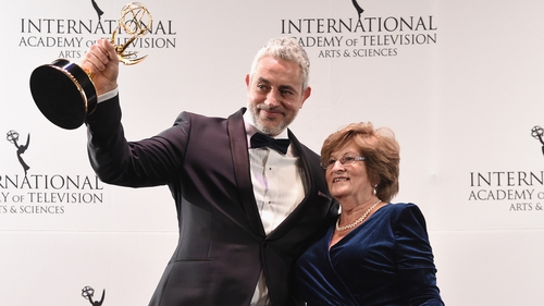 Baz Ashmawy and the mammy at last year's Emmy Awards