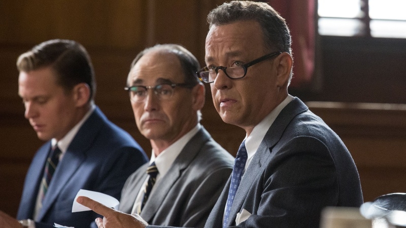 Mark Rylance (centre) and Tom Hanks form an unlikey bromance in Bridge of Spies