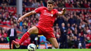Steven Gerrard in action for his old club Liverpool