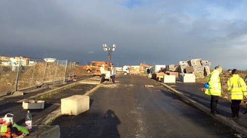 There were protests over the building of the modular homes at the Ballymun site
