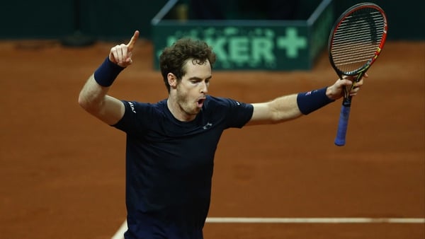 Andy Murray celebrates victory over Ruben Bemelmans