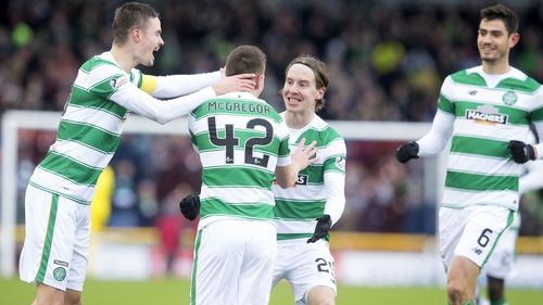 Celtic's Callum Mcgregor celebrates scoring his side's opening goal