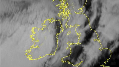 This Met Éireann infra-red image shows the movement of the storm over Ireland and Britain