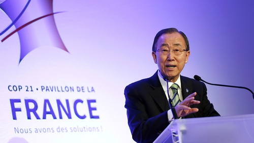 UN General-Secretary Ban Ki-moon at the talks in Paris