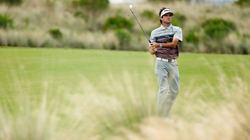 Bubba Watson plays a shot on the 10th