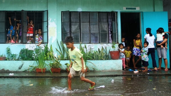 A school is used as an evacuation centre in Legaspi