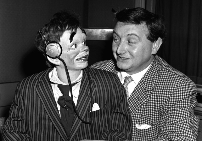 Eugene Lambert with his puppet 'Finnegan' in 1962